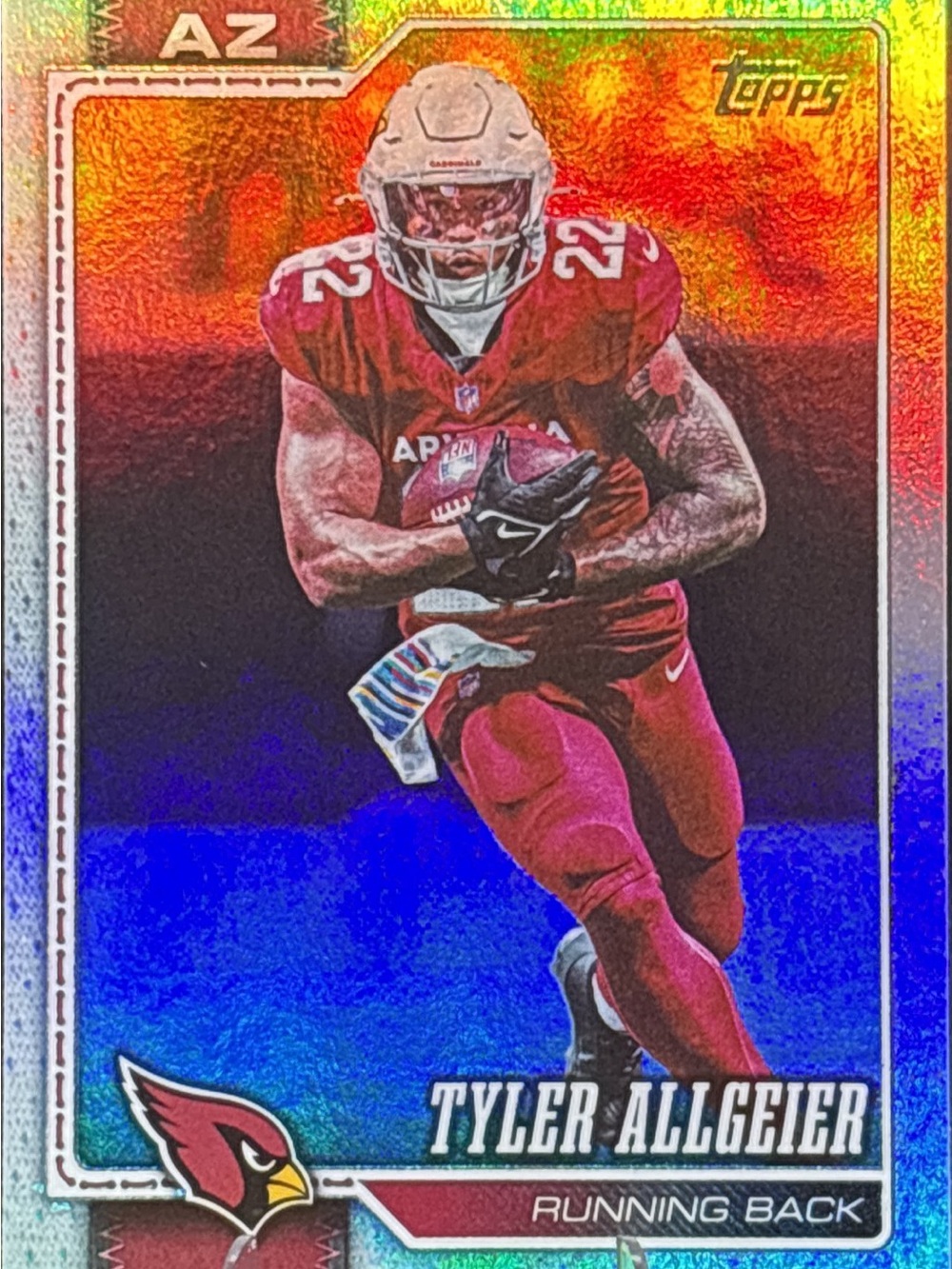 Topps Arizona Cardinals Rainbow Foil Tyler Allgeier Football Card